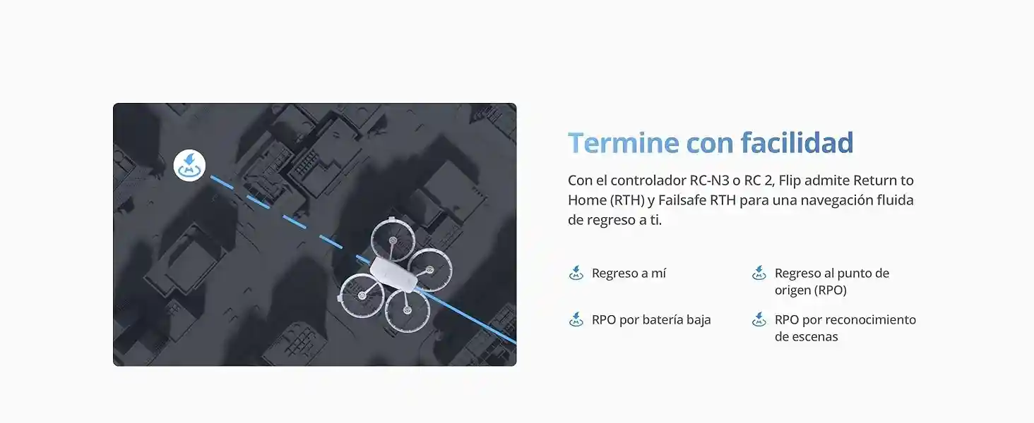 dji flip dron vuelta a casa